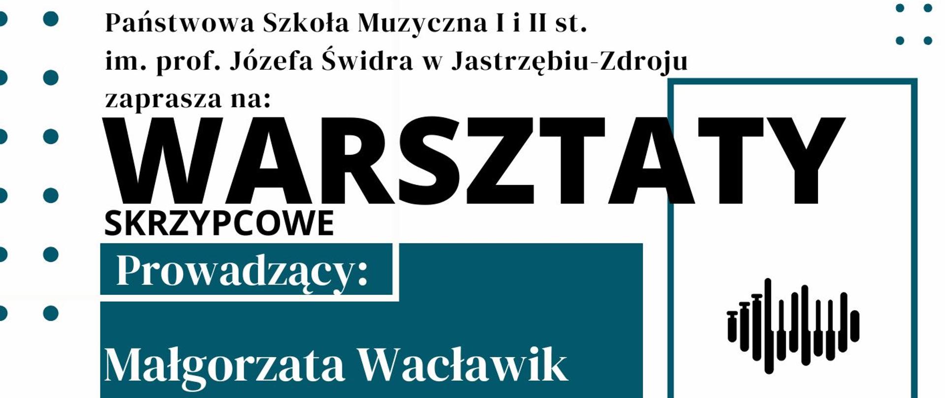 Plakat informacyjny dotyczący warsztatów skrzypcowych odbywających się w dniach 10,11.12.2025 w godz. 13.00 - 20.00.