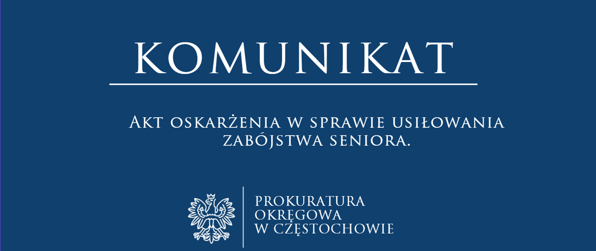 Akt oskarżenia w sprawie usiłowania zabójstwa seniora.