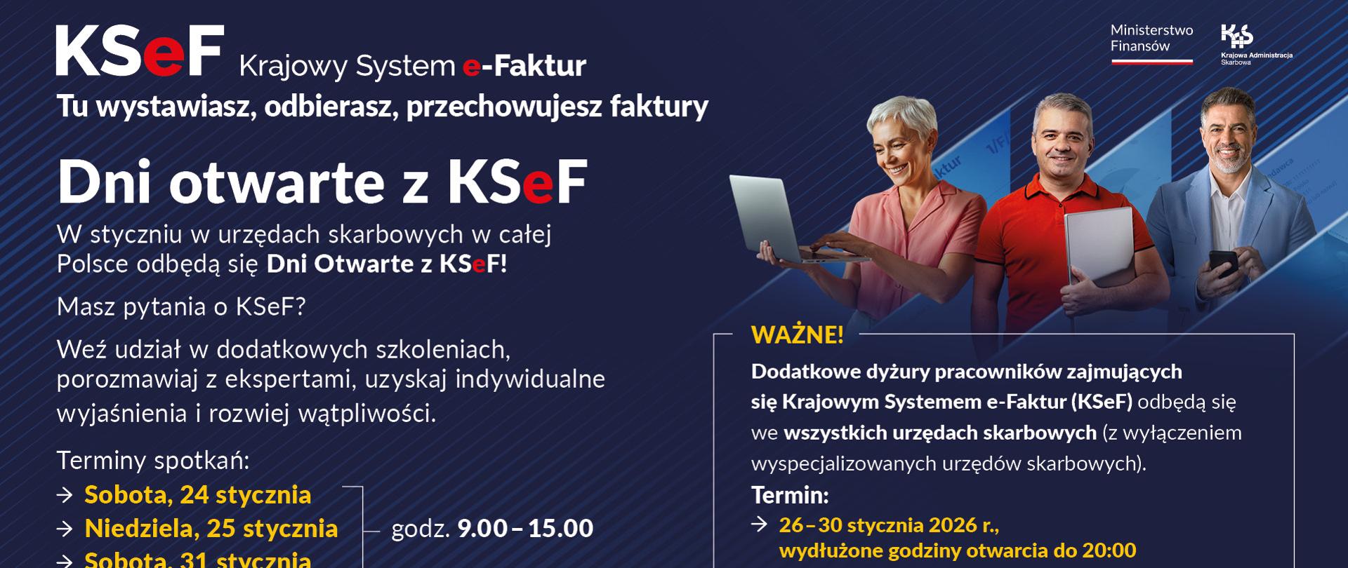 biało czerwono żółte napisy na granatowym tle 