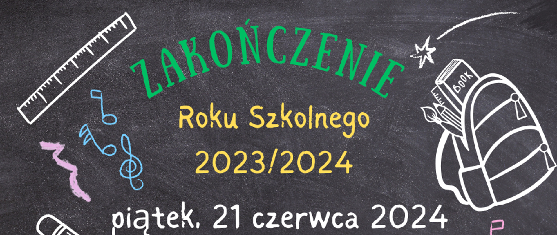 Czarne tło informacja o zakończeniu