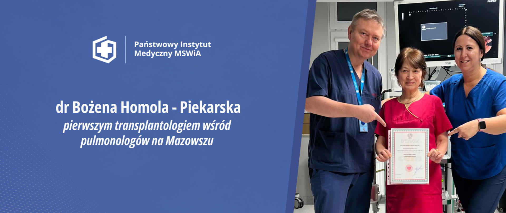 Bożena Homola pierwszym transplantologiem wśród pulmonologów