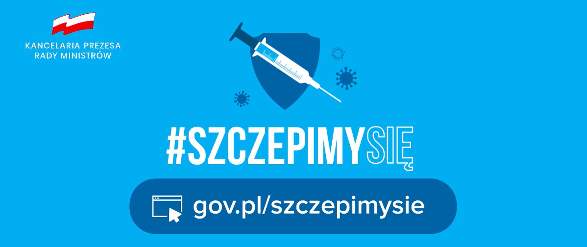 Grafika Kancelarii Rady Prezesa Ministrów zachęcająca do zaszczepienia się
