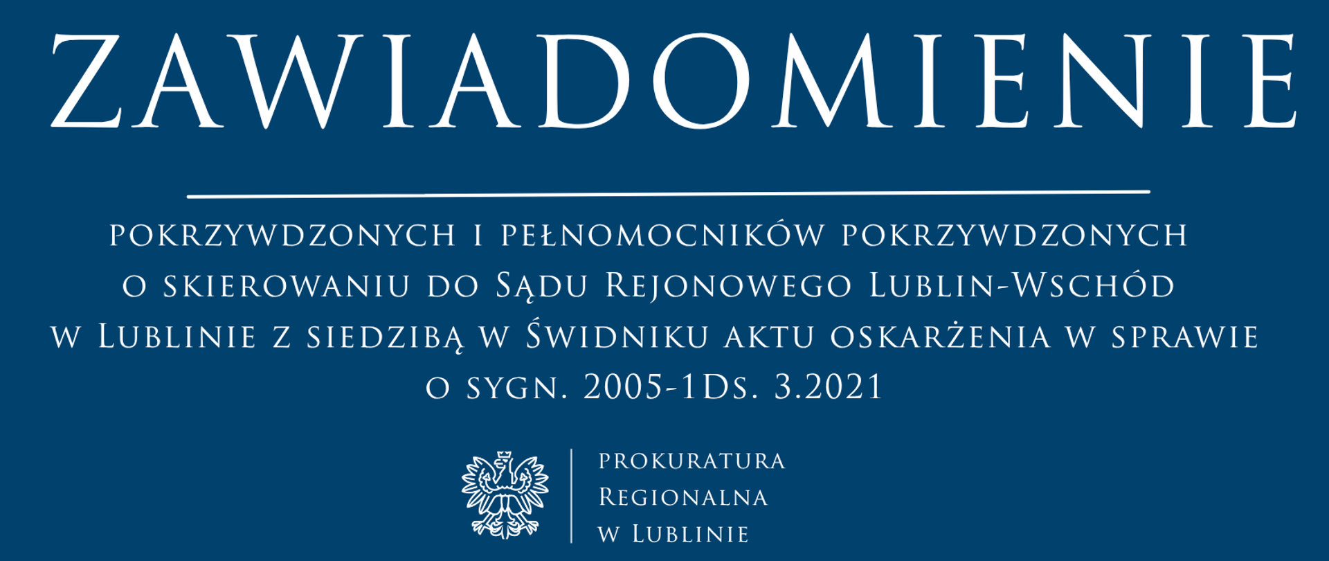 Zawiadomienie w sprawie 2005-1Ds.3.2021