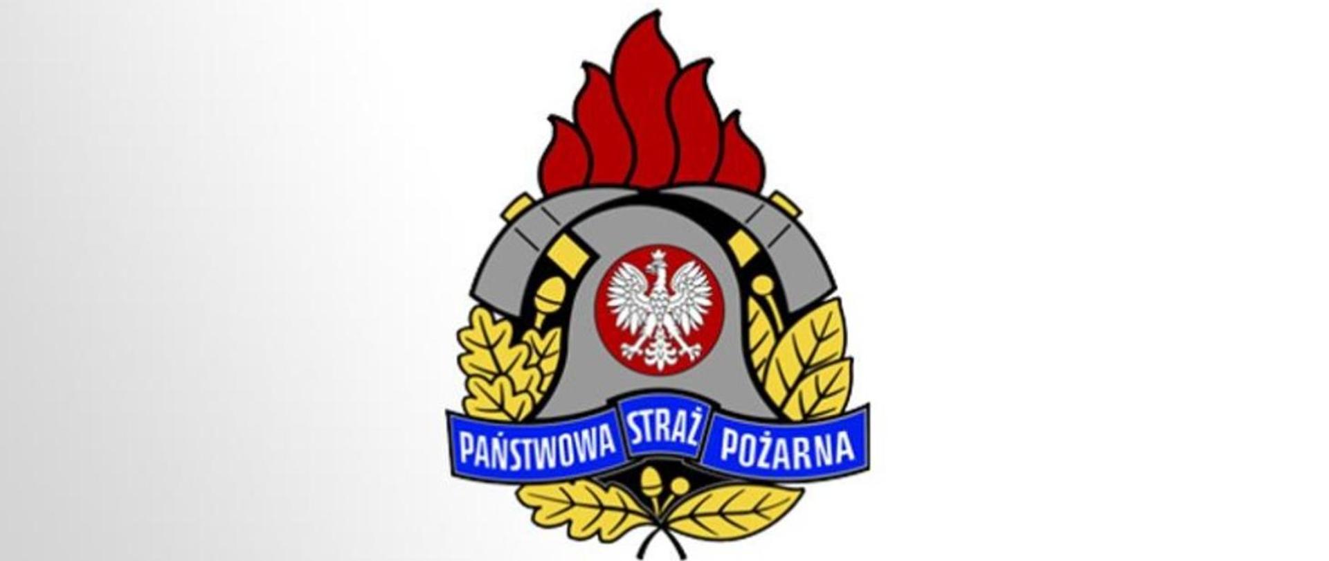 Logo Państwowej Straży Pożarnej na białym tle