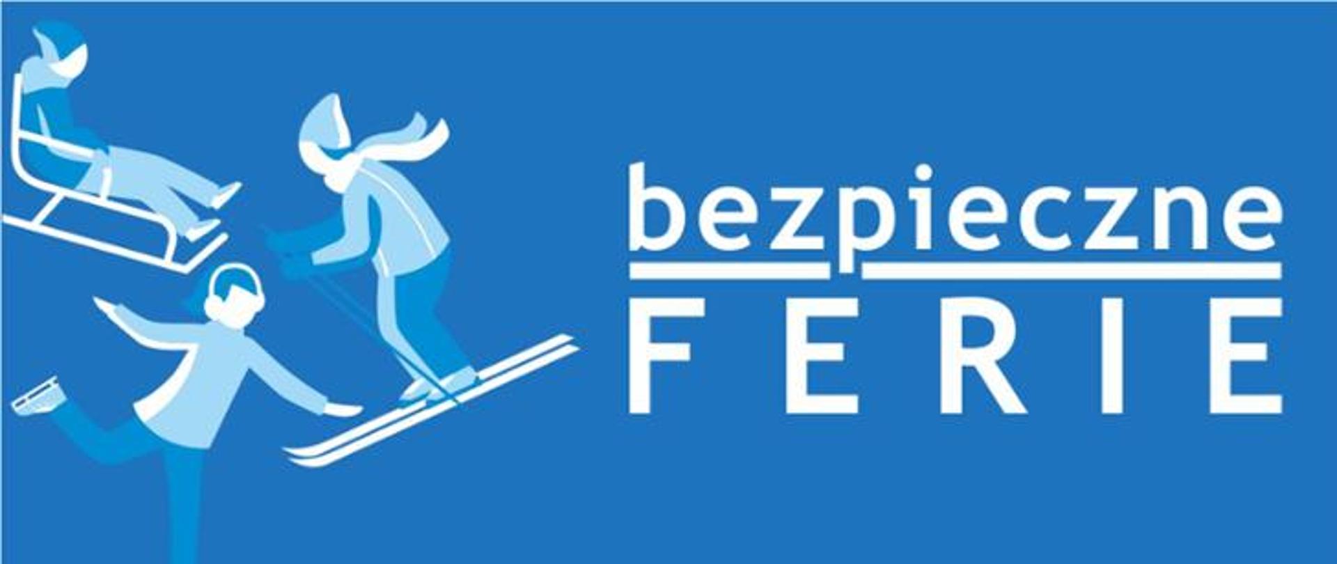 Grafika z hasłem: bezpieczne ferie