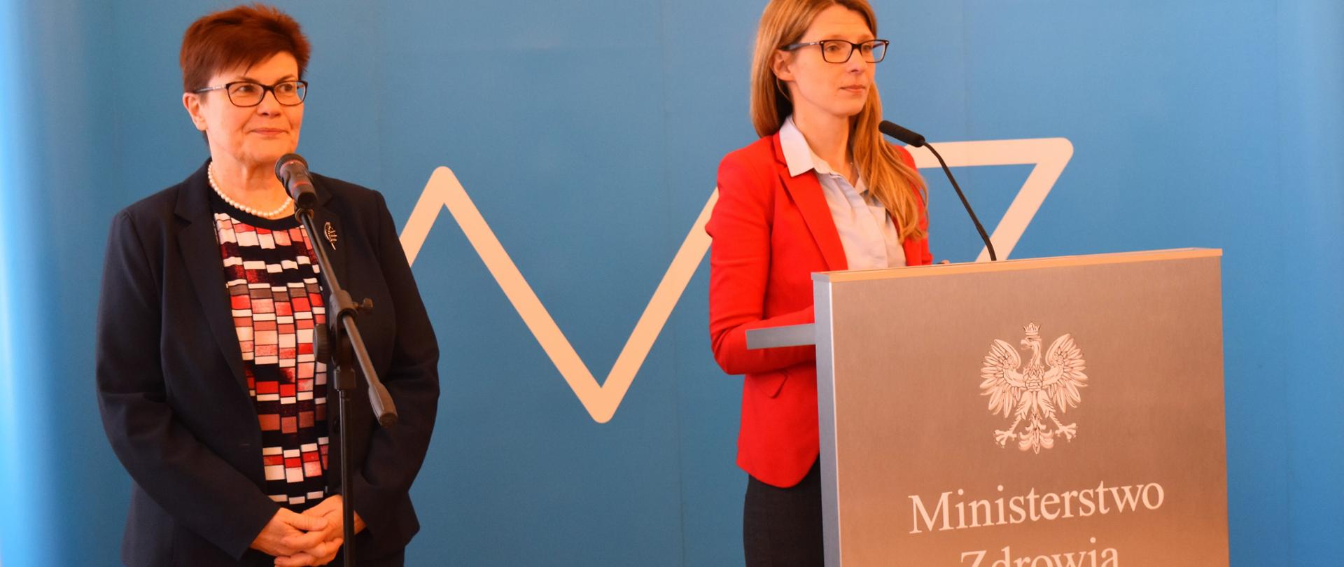 Konferencja prasowa z udziałem podsekretarz stanu Katarzyny Głowali oraz prof. dr hab. Magdaleny Durlik z Kliniki Medycyny Transplantacyjnej i Nefrologii WUM.