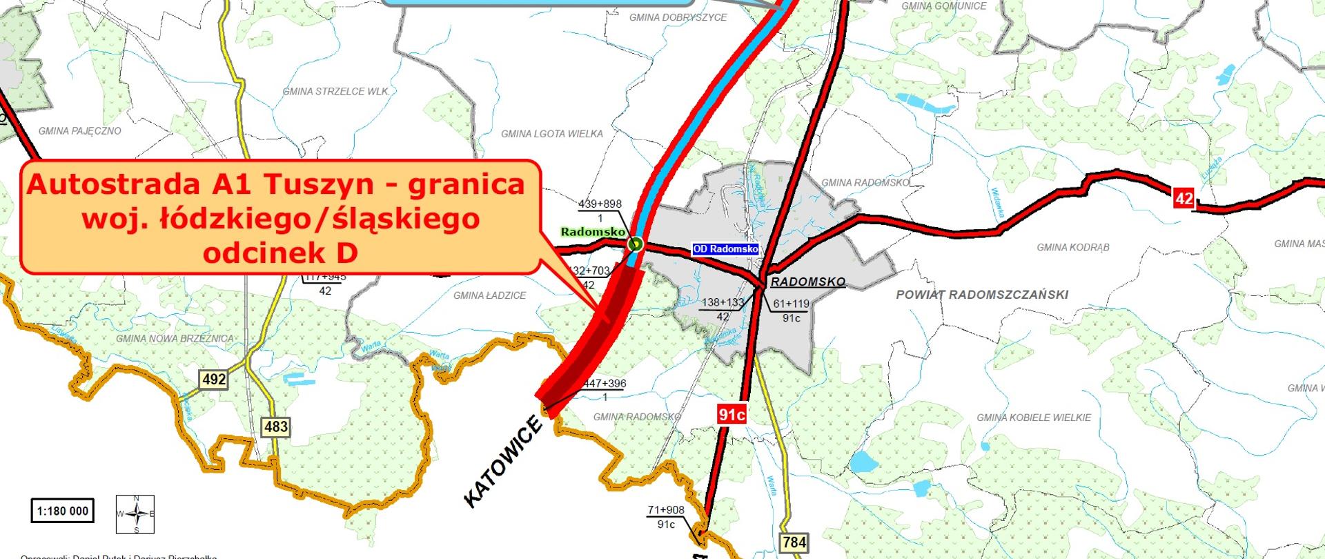 A1 Radomsko - granica woj. śląskiego 