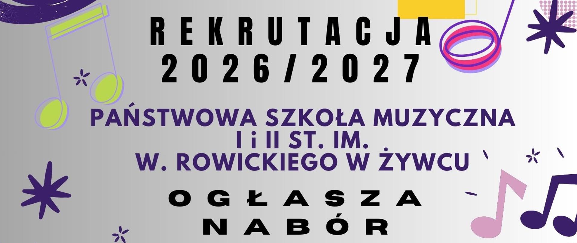 Plakat Rekrutacja 2026/2027