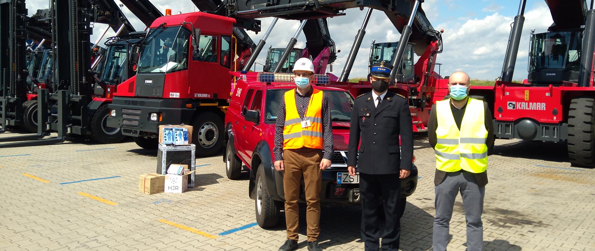 Komendant Powiatowy z przedstawicielami Cargotec.