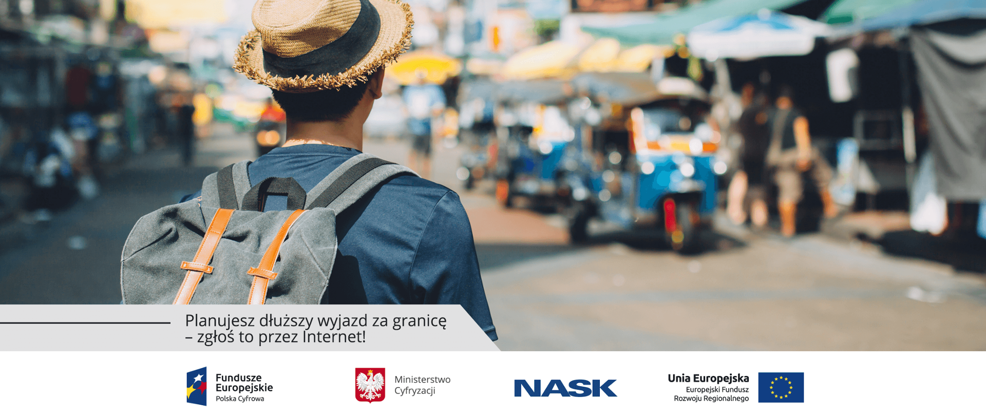 Mężczyzna z plecakiem i w kapeluszu