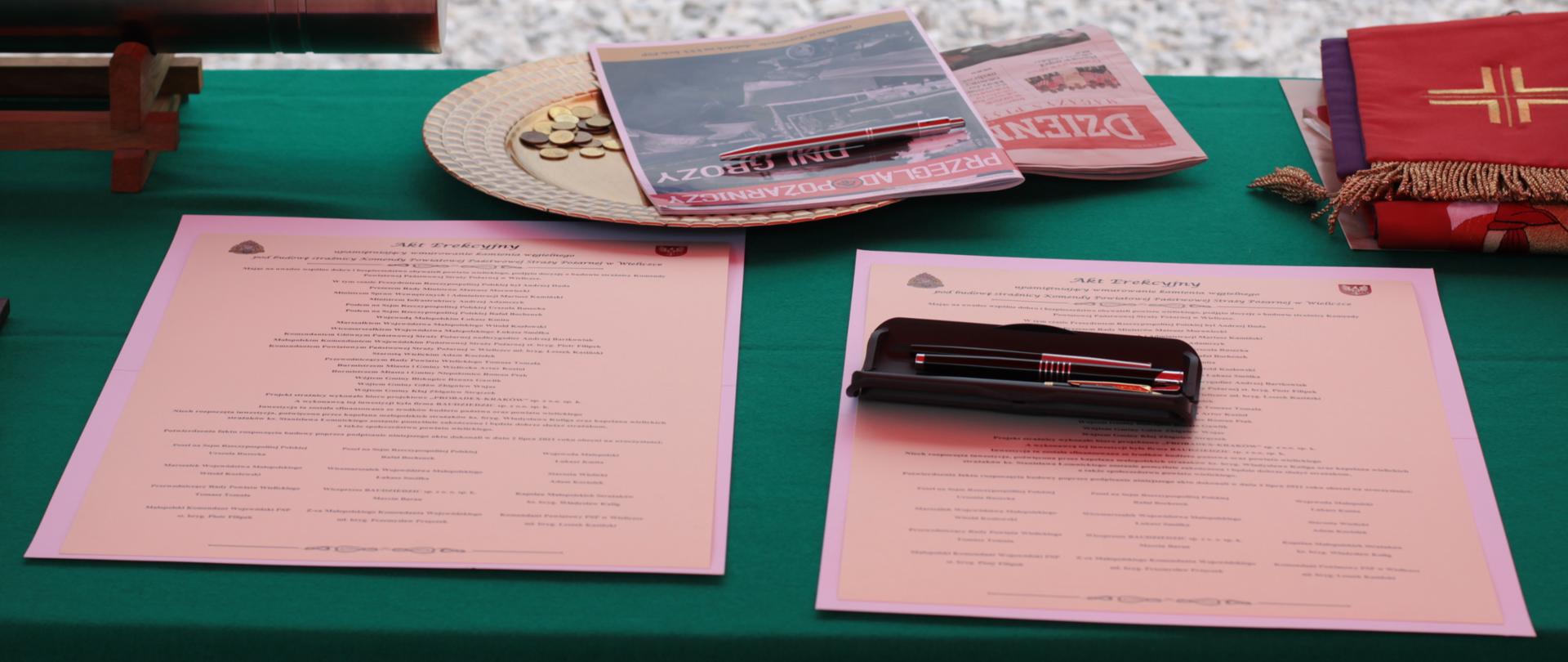 Uroczyste podpisanie i wmurowanie aktu erekcyjnego pod budowę strażnicy KP PSP w Wieliczce