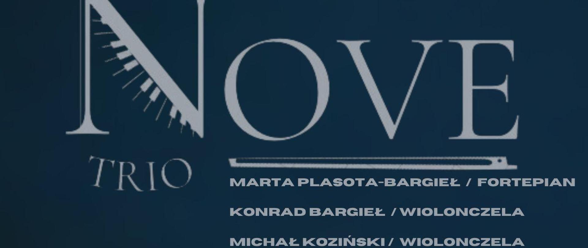 Plakat informacyjny dotyczący Koncertu Zespołu 'Nowe Trio" odbywającego się w dniu 13.06.2024 o godz, 18.00.