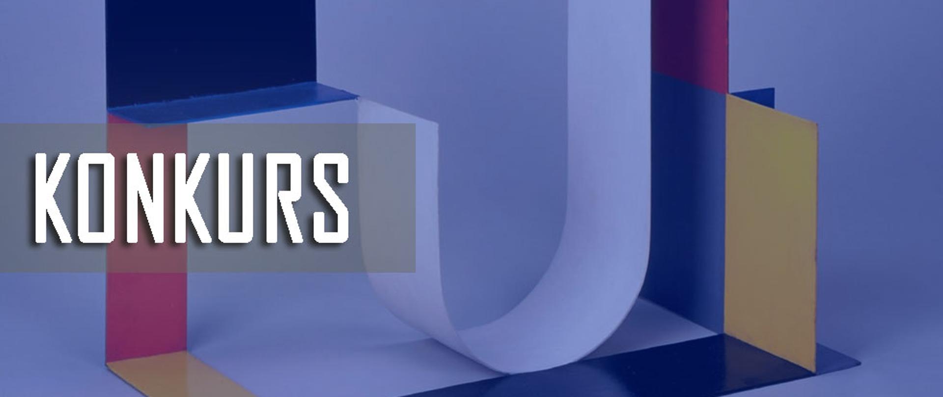 Banner do hasła Konkurs Inspirująca kultura z napisem konkurs na tle abstrakcyjnej rzeźby