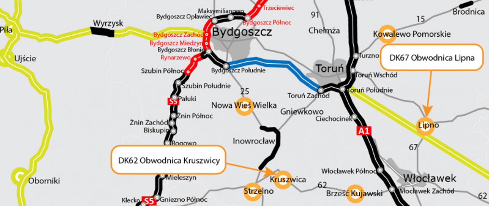 Plan budowy obwodnic Lipna i Kruszwicy