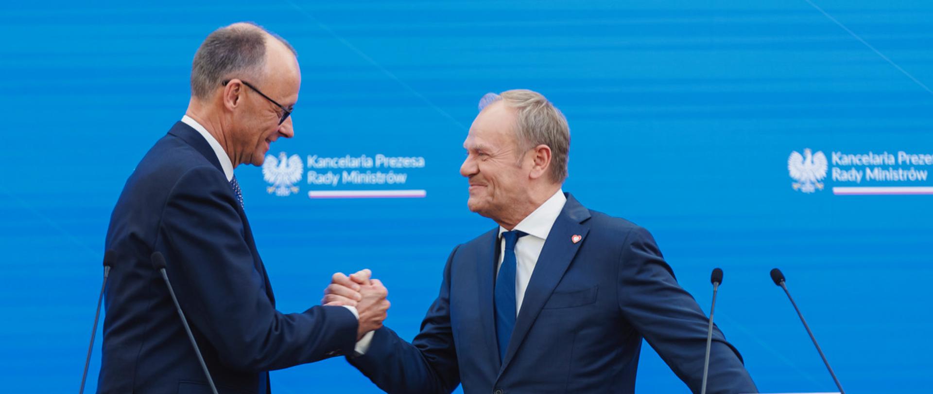 Prime Minister Donald Tusk with German Chancellor Friedrich Merz.