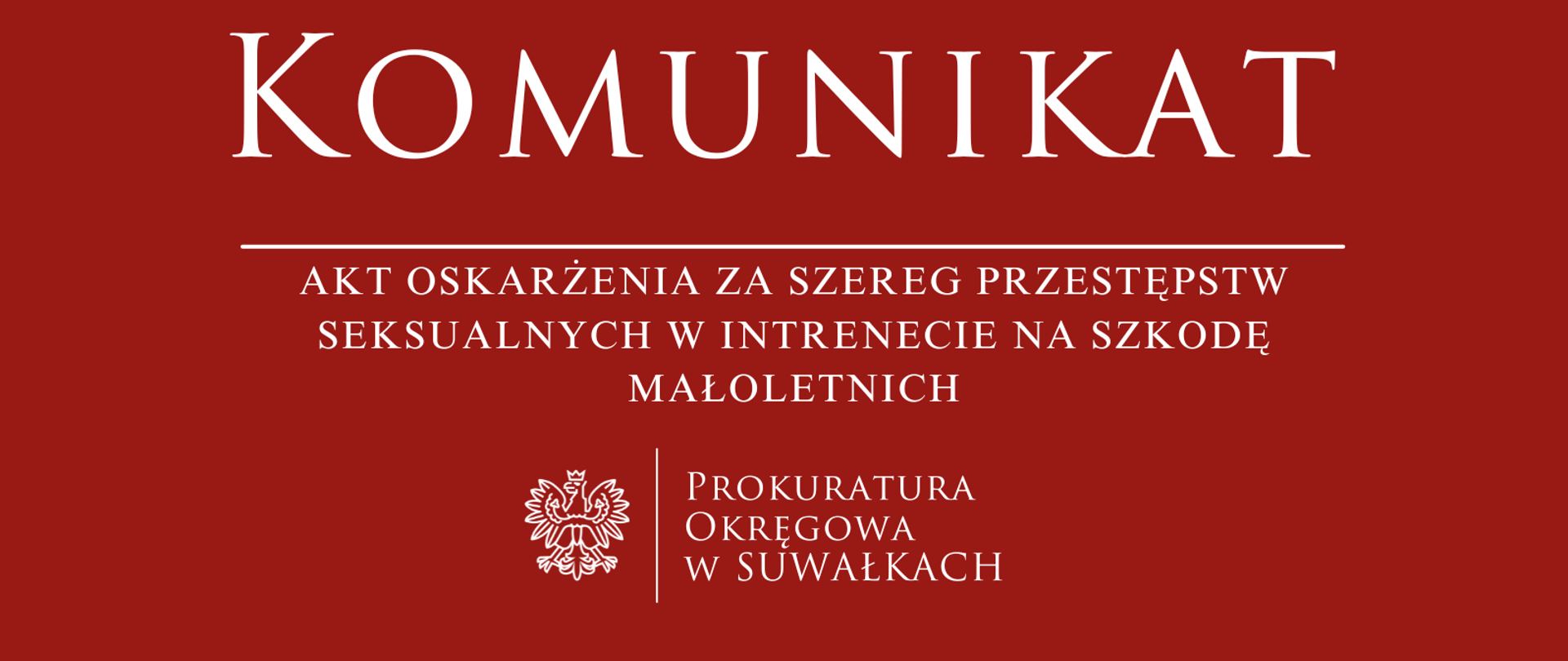 Akt oskarżenia za szereg przestępstw seksualnych w intrenecie na szkodę małoletnich