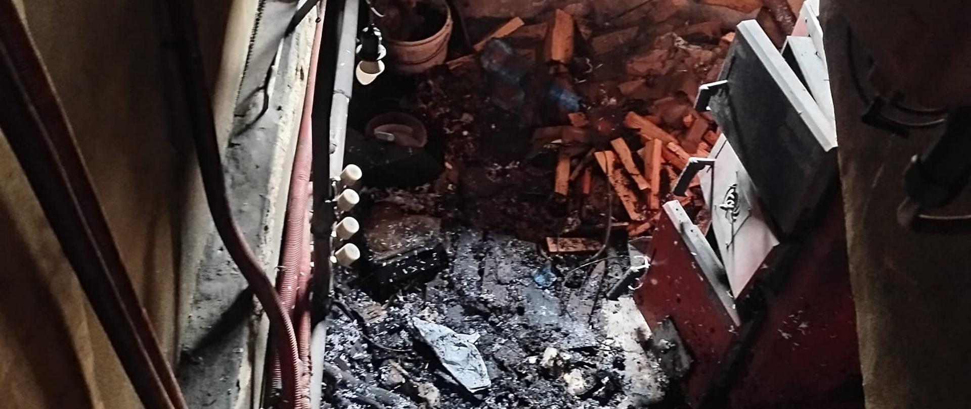 Pożar kotłowni w Janinie