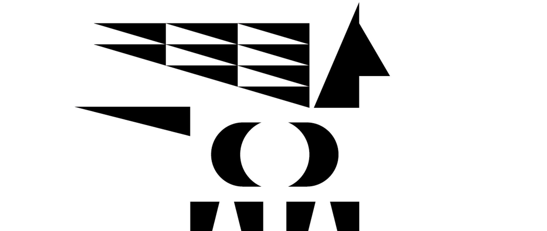 Na zdjęciu widzimy logo szkolnej galerii „STRUG”. Logo przedstawia mitologicznego pegaza. Pegaz zbudowany jest z trójkątów. Skrzydła, nogi i głowa zbudowane są z czarnych trójkątów. Tułów pegaza składa się z dwóch charakterystycznych księżyców zwróconych do siebie. Pod pegazem widnieje napis Galeria Strug