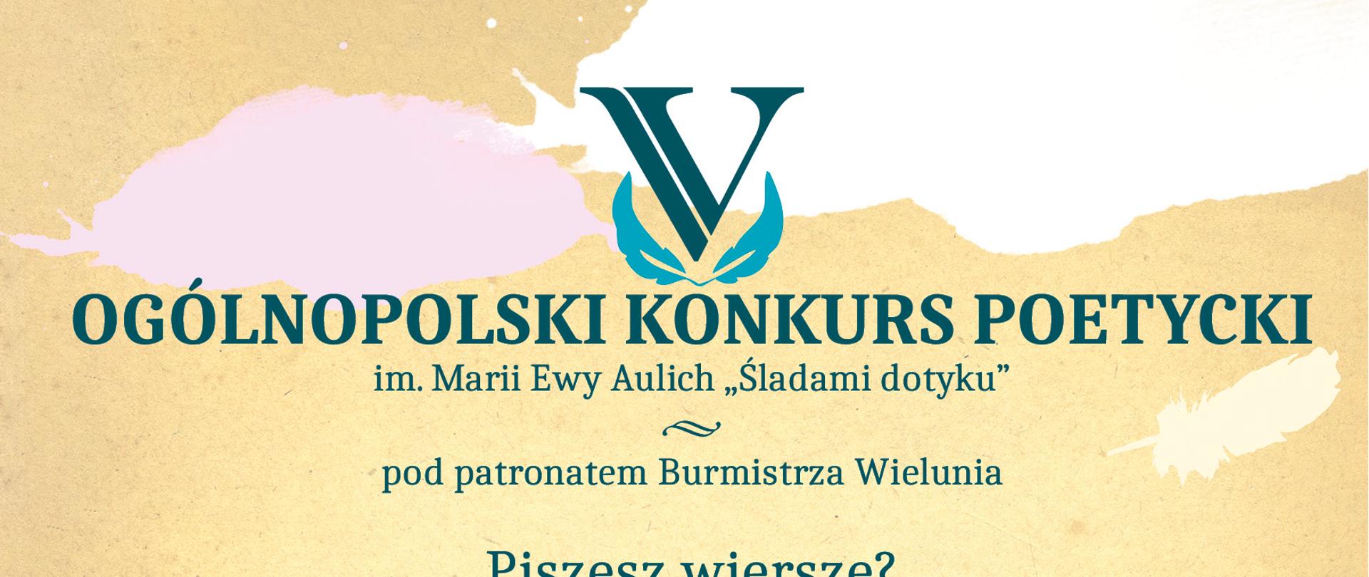 Ogólnopolski Konkurs Poetycki im. Marii Ewy Aulich „Śladami dotyku”