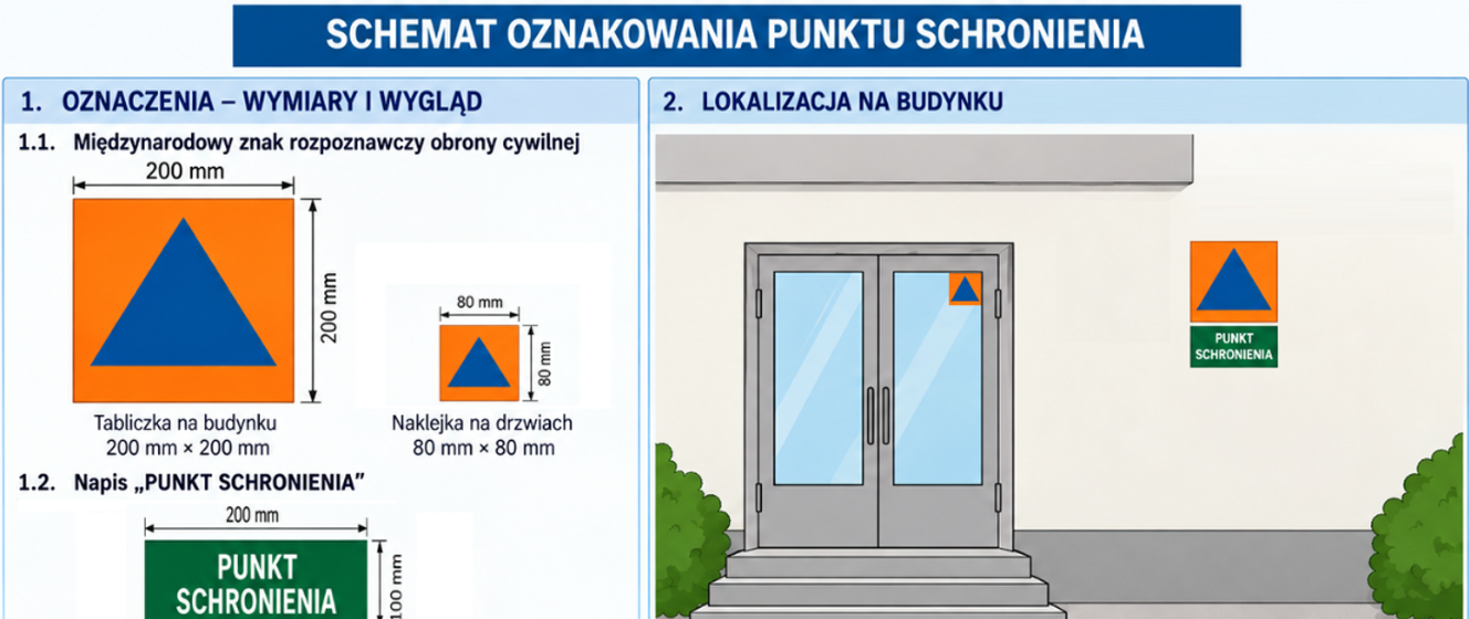 Zasady oznakowania punktów schronienia w powiecie ciechanowskim