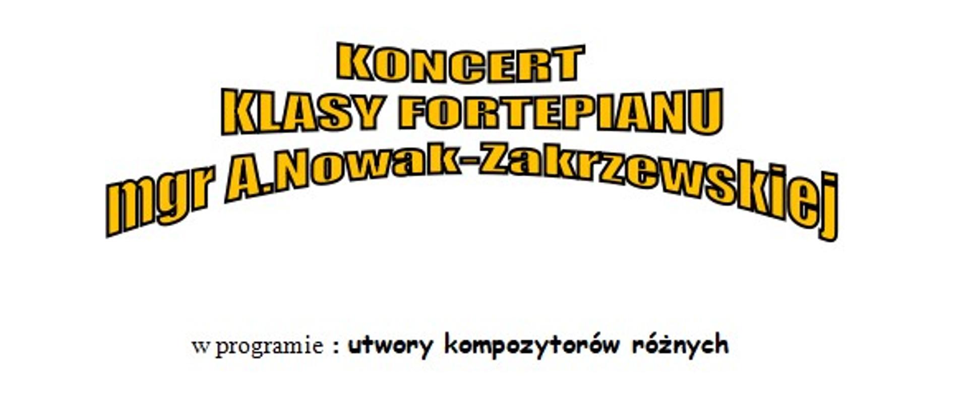Plakat - Zaproszenie na koncert klasy fortepianu