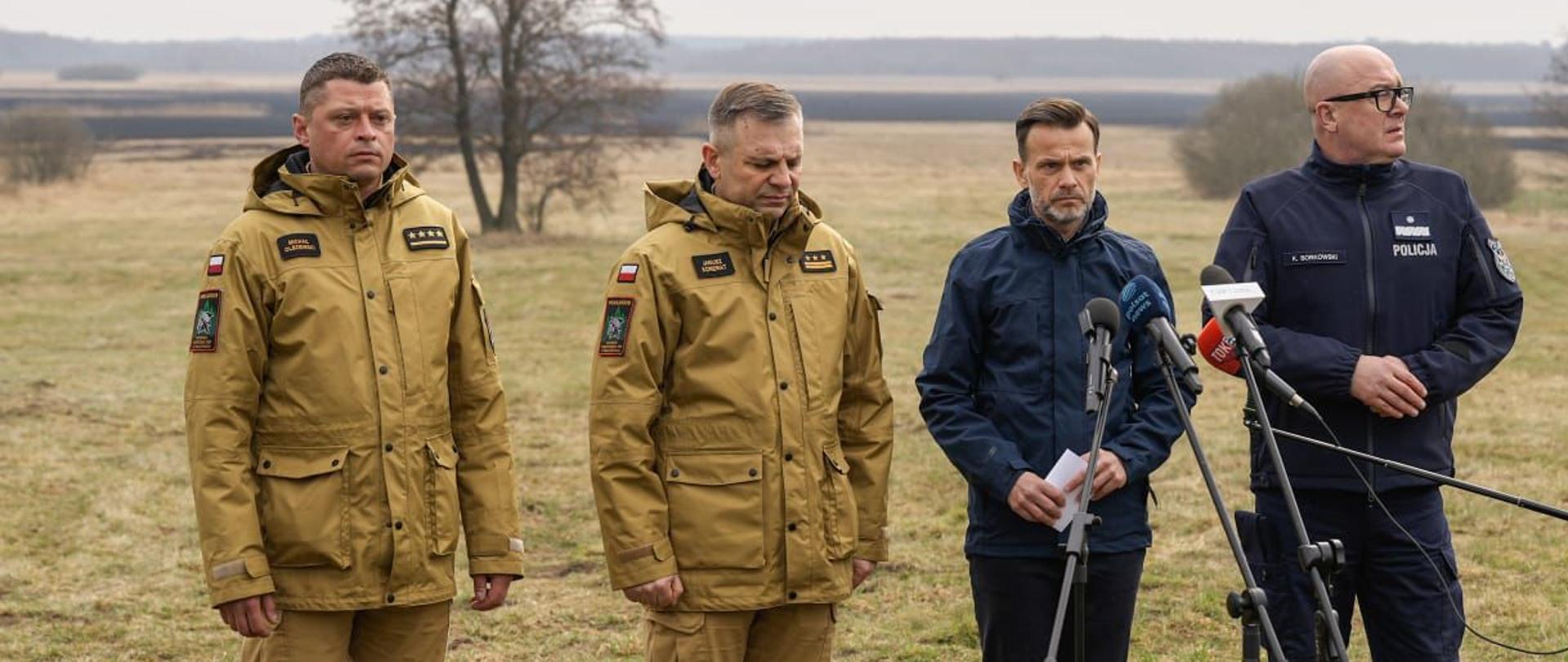 Konferencja prasowa na temat pożaru traw i trzcinowisk w Biebrzańskim Parku Narodowym