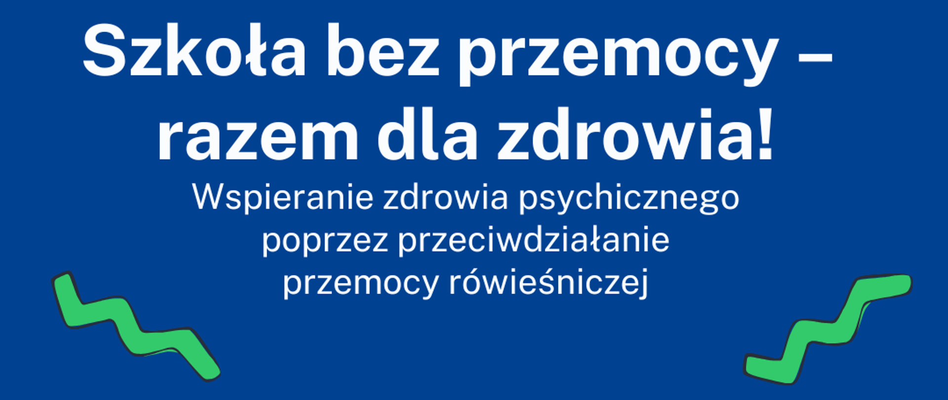 Plakat promujący. W górnej części biegnące dzieci z plecakami, poniżej napis Szkoła bez Przemocy – Razem dla Zdrowia! Wspieranie zdrowia psychicznego poprzez przeciwdziałanie przemocy rówieśniczej oraz logotypy NFZ, MInisterstwa Edukacji Narodowej i Fundacji OliEdu.
