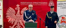 Uroczysta zbiórka z okazji przejścia na zaopatrzenie emerytalne Zastępcy Komendanta Powiatowego PSP w Obornikach st. kpt. Przemysława Olszewskiego