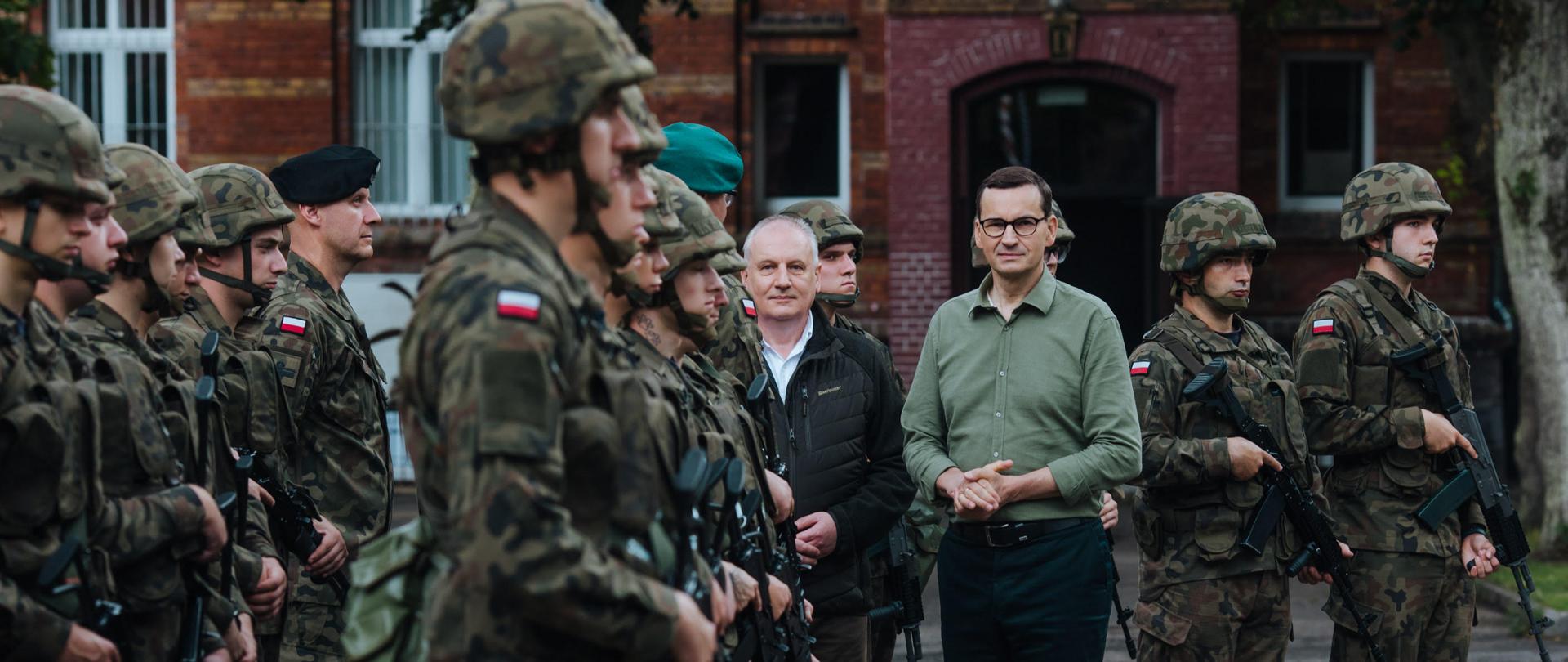 Prime Minister Mateusz Morawiecki at the Naval Command Battalion in Wejherowo.