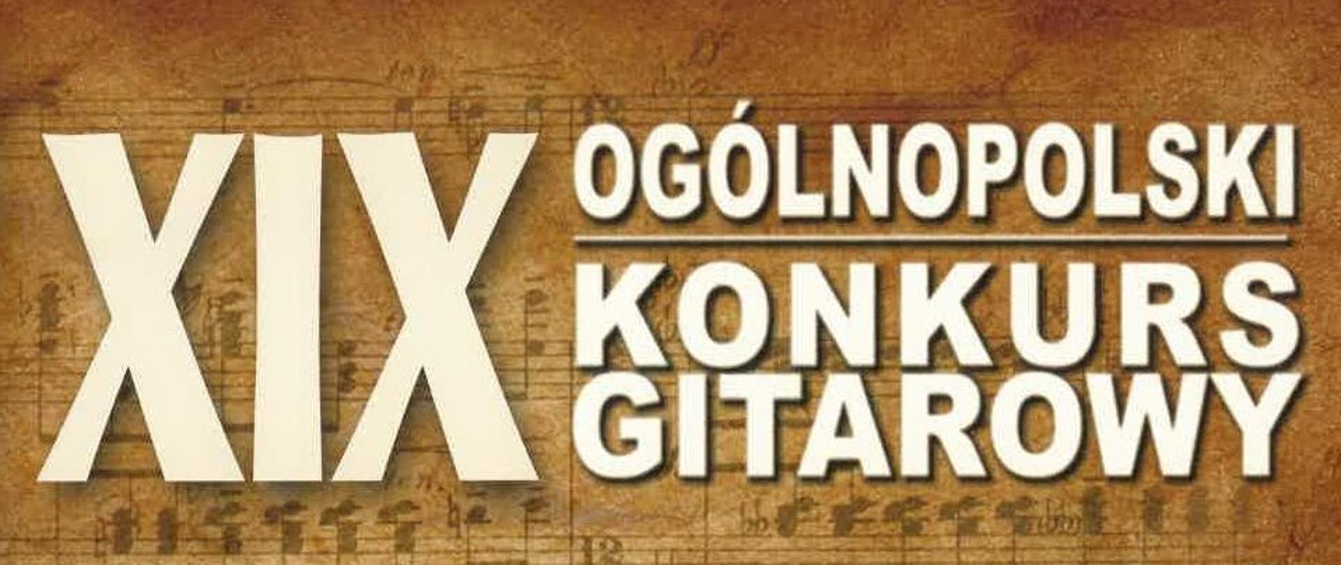 Zdjęcie przedstawia dyplom dla Zuzanny Wieruszewskiej za zdobycie III miejsca podczas XIX Ogólnopolskiego Konkursu Gitarowego w Strzelcach Krajeńskich. Na dyplomie na brązowym tle grafika gitary z lewej strony dyplomu.