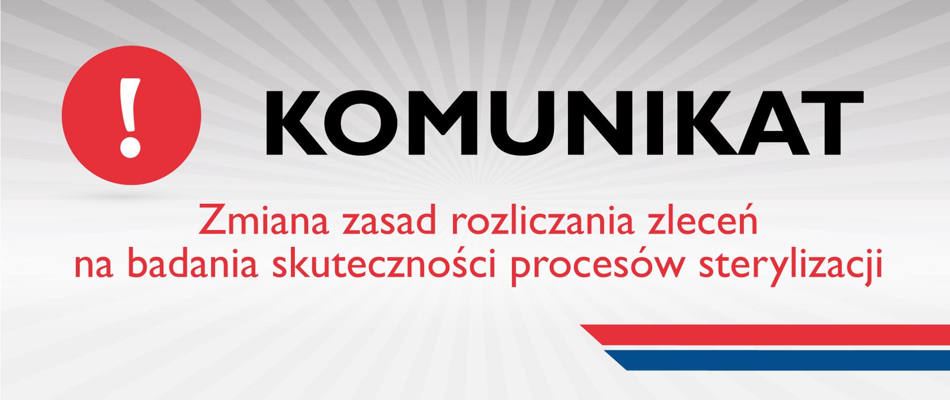 Baner: Zmiana zasad rozliczania zleceń na badania skuteczności procesów sterylizacji