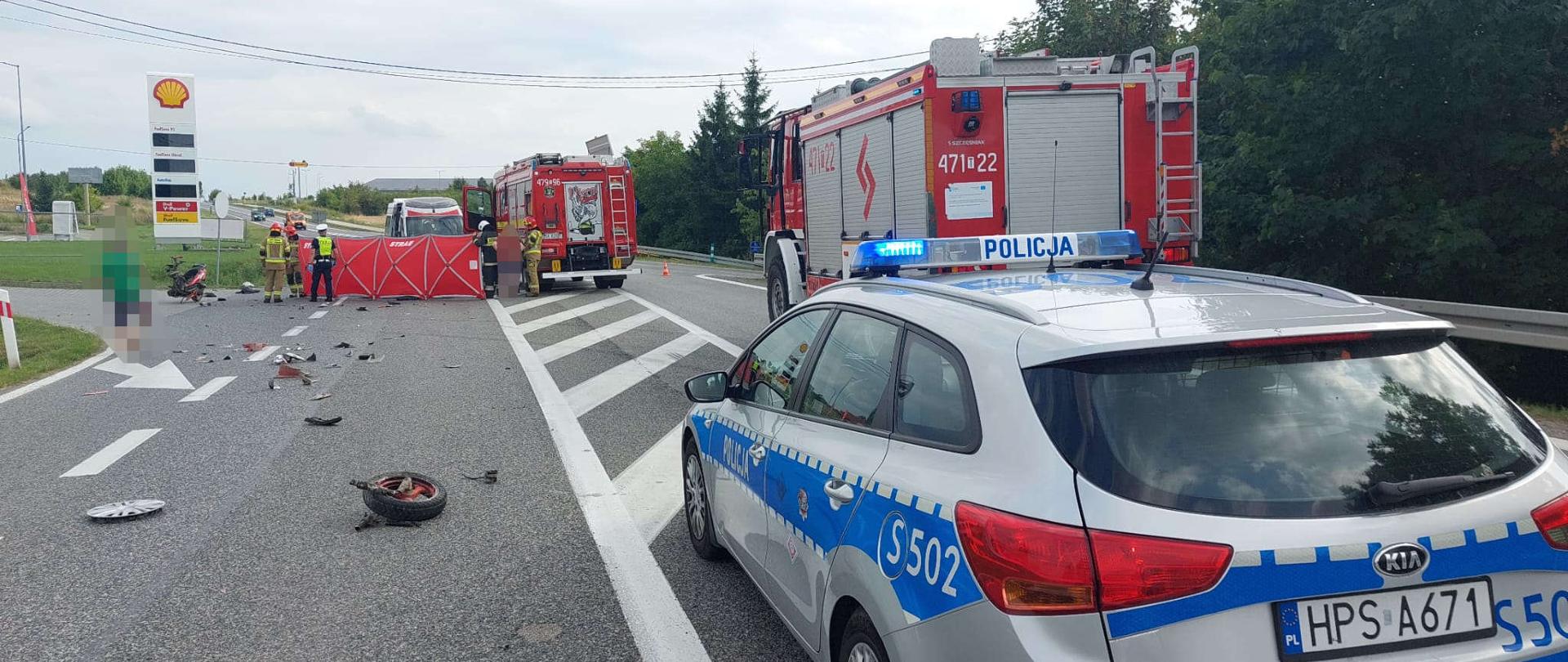 Wypadek drogowy na DK9 w Klimontowie