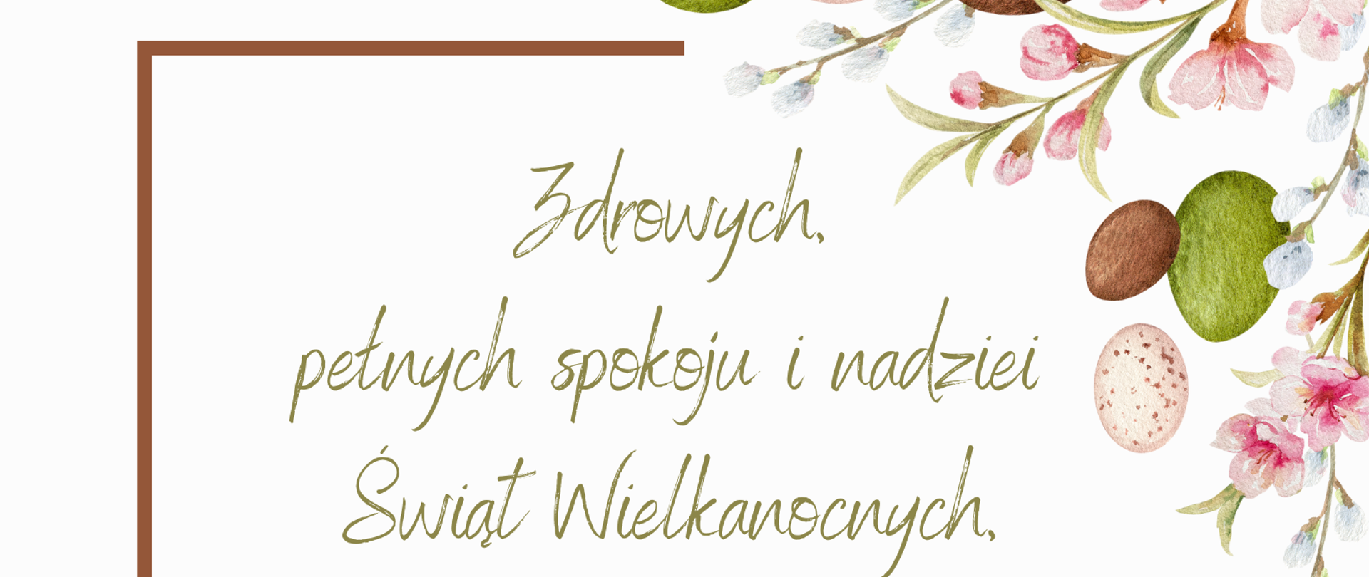 Afisz z życzeniami świątecznymi. Na białym tle obrazki świąteczne i życzenia.