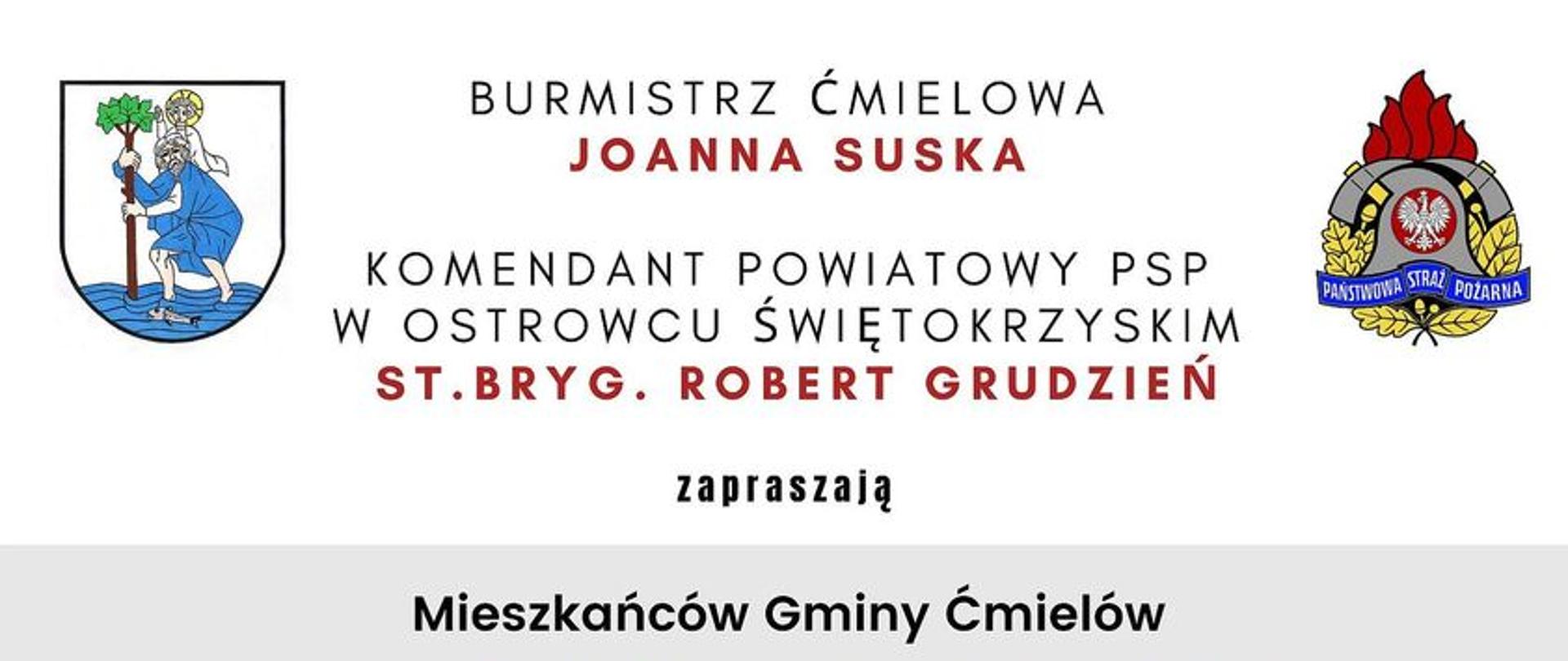 Ogłoszenie Burmistrza Ćmielowa o spotkaniu informacyjnym z mieszkańcami na temat zagrożenia tlenkiem węgla i loterii czujników tlenku węgla 