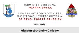 Ogłoszenie Burmistrza Ćmielowa o spotkaniu informacyjnym z mieszkańcami na temat zagrożenia tlenkiem węgla i loterii czujników tlenku węgla 