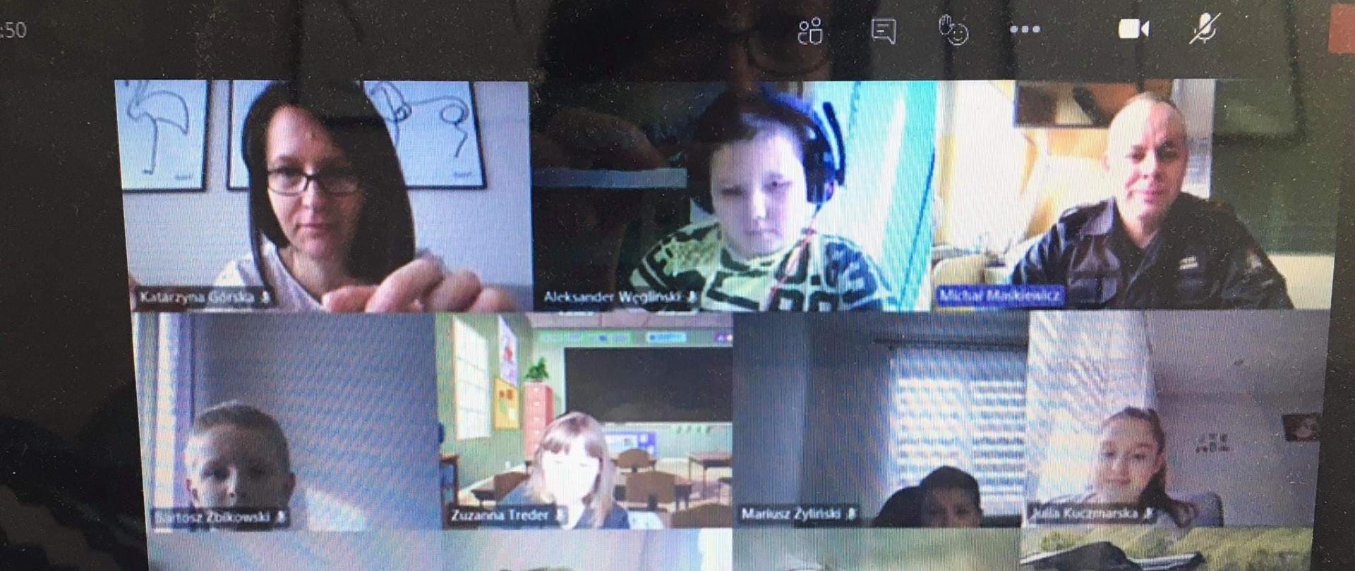 Dzieci podczas zajęć online. 