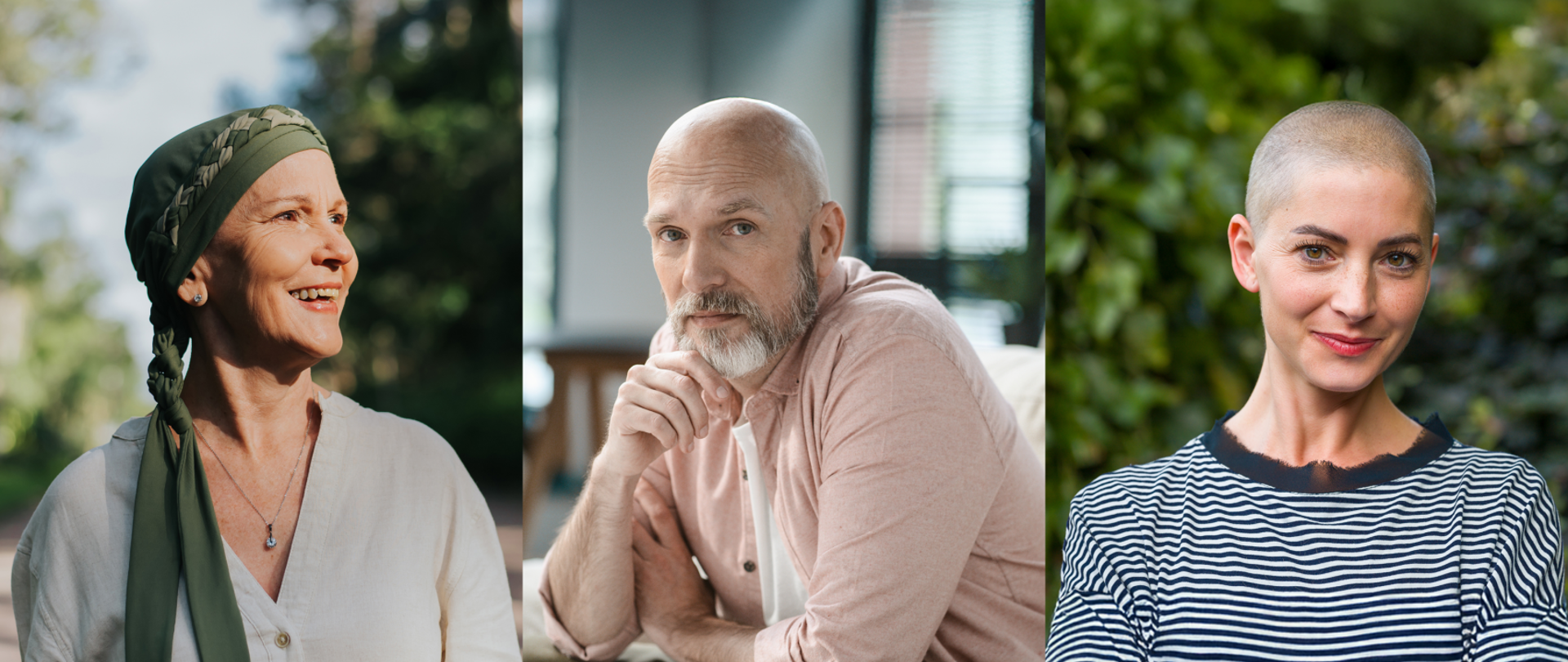 Trzy osoby widoczne na zdjęciu, najprawdopodobniej mierzą się i walczą z nowotworem