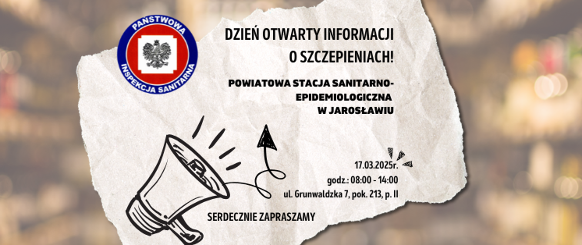 Dzień Otwarty Informacji o SZCZEPIENIACH do Powiatowej Stacji Sanitarno-Epidemiologicznej
w Jarosławiu
