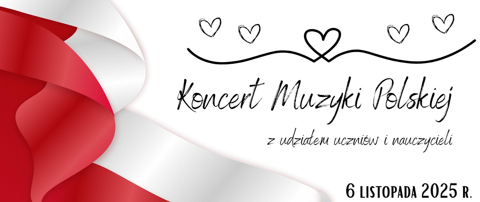 Plakat „Koncert Muzyki Polskiej” – 6 listopada 2025, godz. 17:00, PSM w Szczecinku.