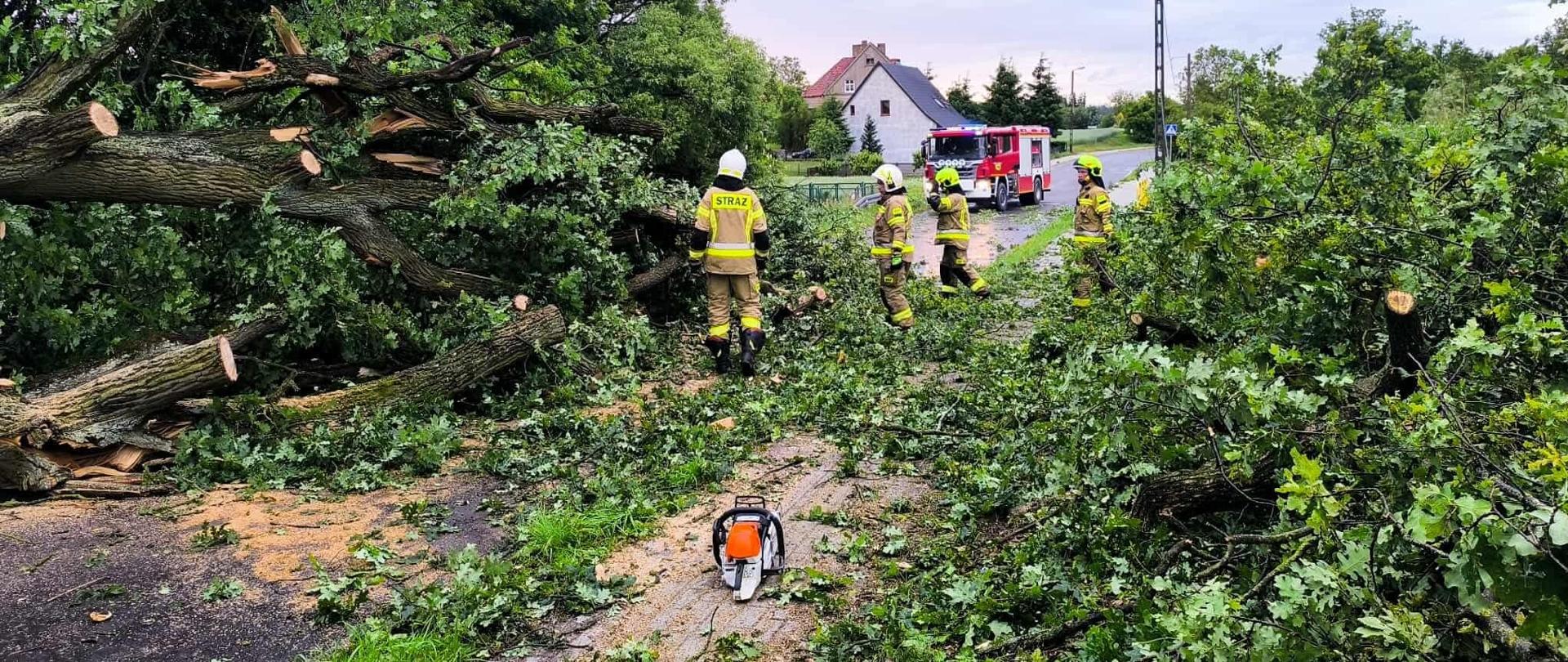Strażacy usuwają skutki silnych wiatrów na terenie powiatu złotowskiego
