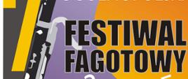 Fioletowo-żółte tło z napisem: Festiwal Fagotowy.