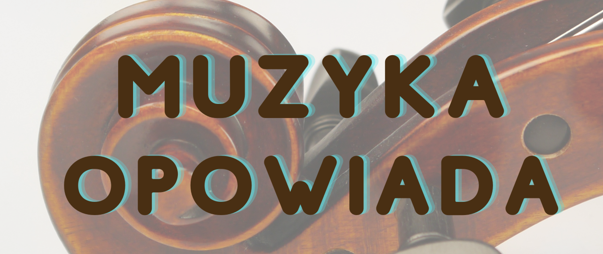 Tło plakatu w jasno szarym kolorze, na środku główka skrzypiec z kołkami, komorą korkową i ślimakiem. Od góry w lewym rogu logo szkoły, na środku pełna nazwa szkoły oraz nazwa sekcji organizująca konkurs. Poniżej do koko jest ten konkurs skierowany. Na środku dużymi drukowanymi literami nazwa wydarzenia. Na samym dole data, godzina i miejsce wydarzenia
