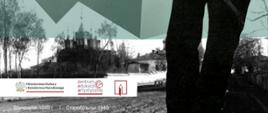 plakat, czarno-biała postać , czerwone napisy