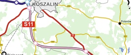 Mapa S11 Koszalin-Bobolice
