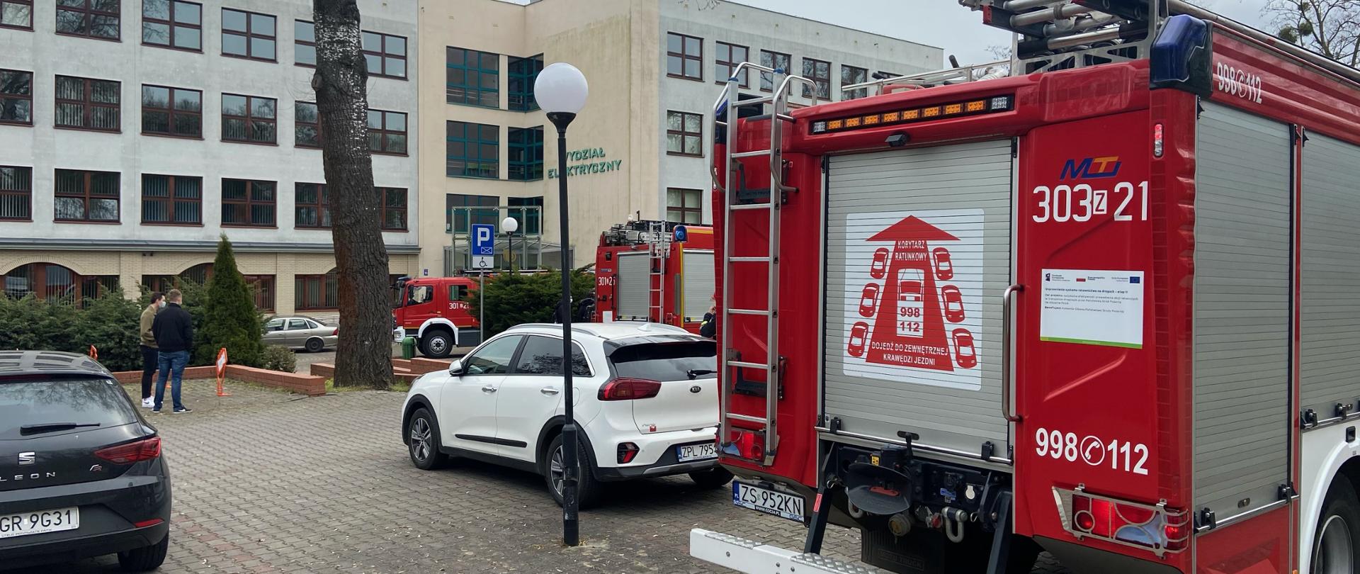 Pożar w budynku ZUT