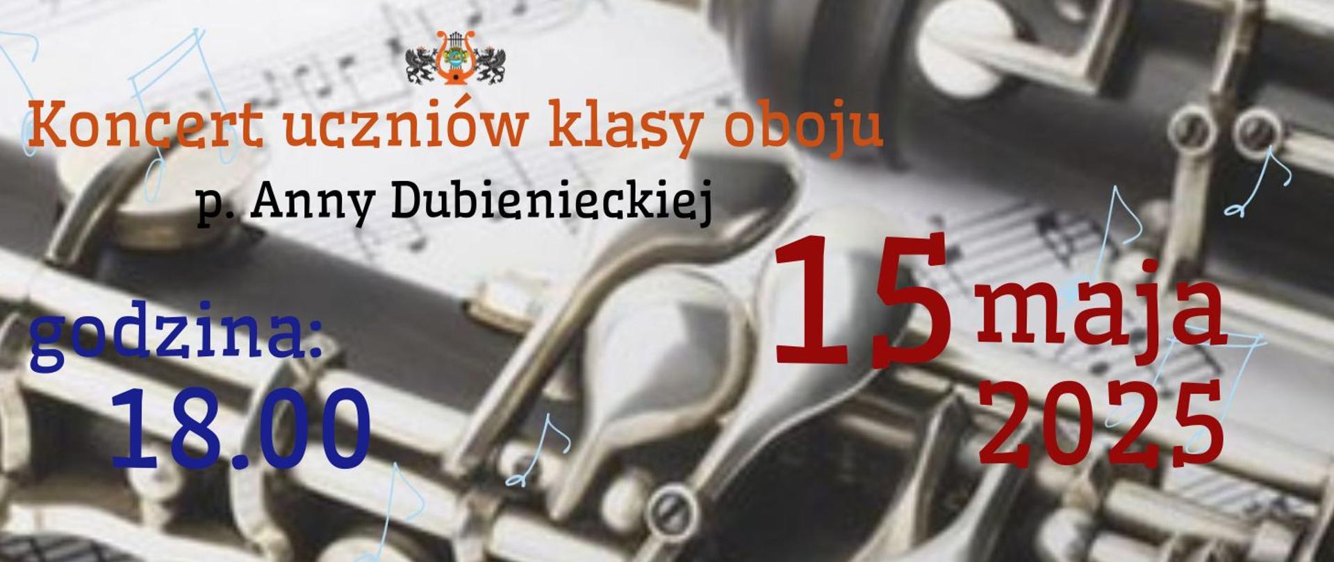 Plakat koncertu uczniów klasy oboju