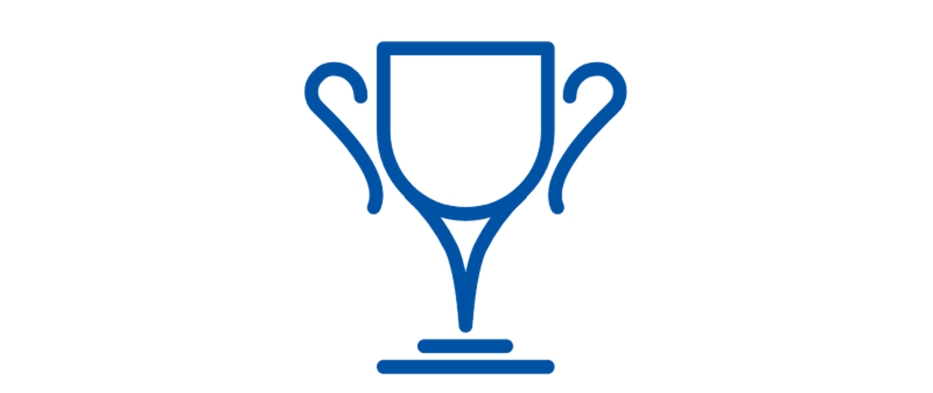 Ikona. Puchar - trofeum. Niebieska grafika na białym tle.