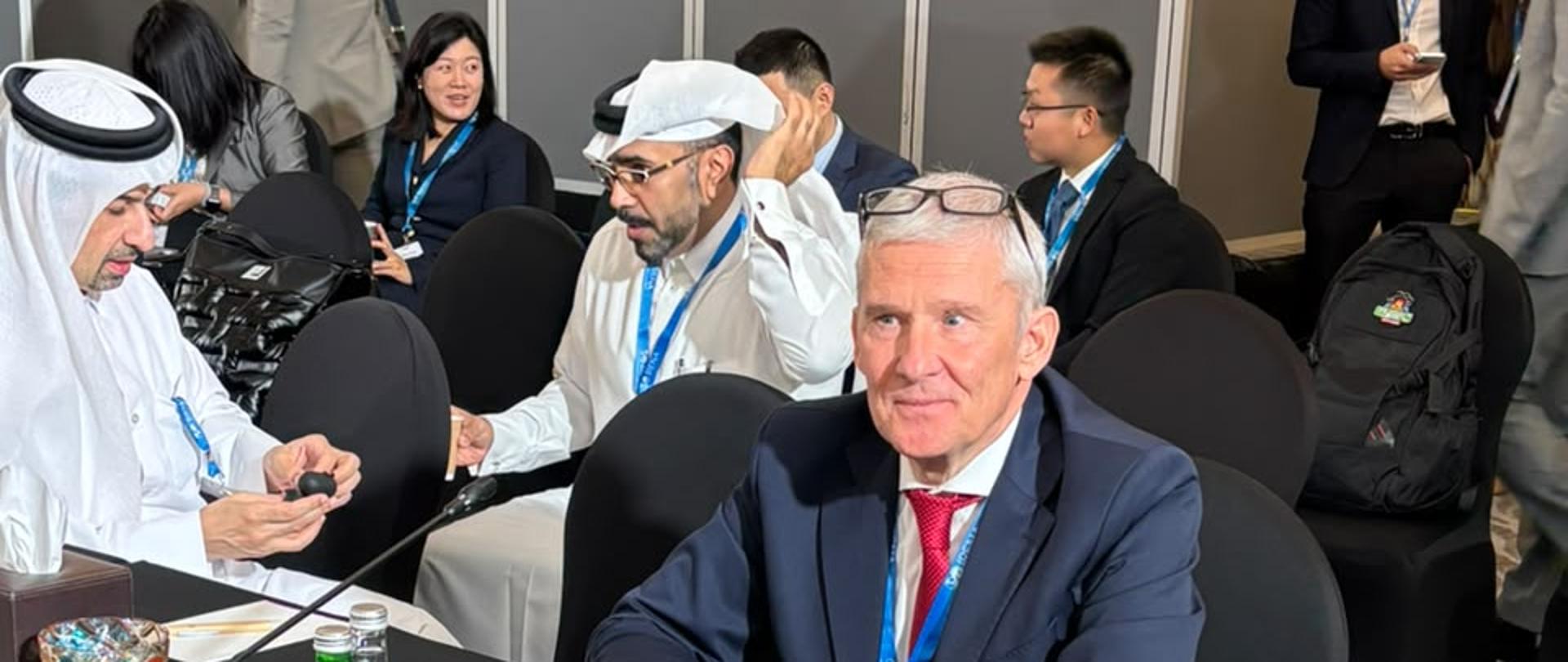 Grzegorz Gawin, Charge d’Affaires at the Embassy and Permanent Representative of the Republic of Poland to the UN agency IRENA, represents Poland during the Council meeting in Abu Dhabi