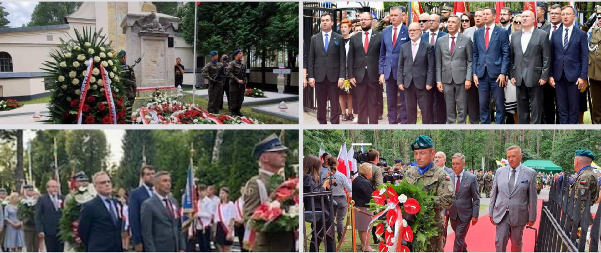 Kolaż zdjęć z uroczystości obchodów Bitwy Warszawskiej. Na zdjęciach widoczny wiceminister Zbigniew Gryglas. 