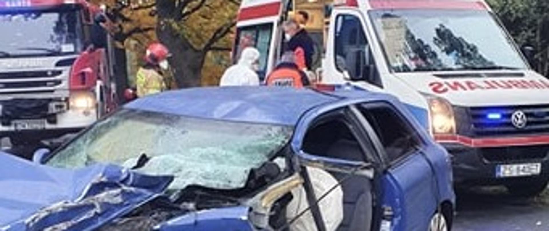 Zaborowice - uderzenie w drzewo